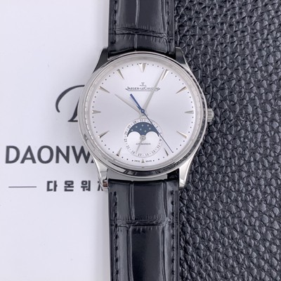 SA급 예거 르꿀르뜨남성용 마스터 1368420 울트라 씬 문페이즈 39미리 오토매틱 실버다이얼 JAG91201 xx