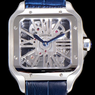 SA급 까르띠에남성용  산토스 더 까르띠에 수동/기계식 라지39.8미리 스켈레톤 다이얼 CAR18125 xx