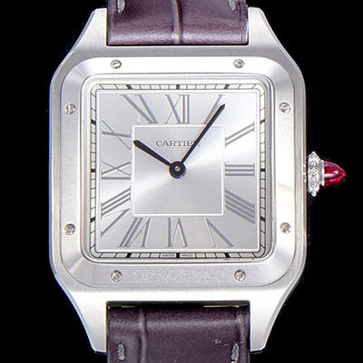 SA급 까르띠에남여공용 산토스 두몽트 쿼츠 커플시계 38미리 43미리/38미리 M/S 실버다이얼 CAR29758 xx
