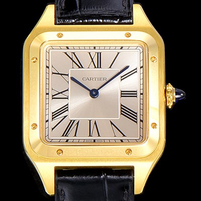 SA급 까르띠에남여공용 산토스 두몽트 쿼츠 커플시계 18K 옐루골드 38미리 43미리/38미리 M/S 실버다이얼 CAR70866 xx