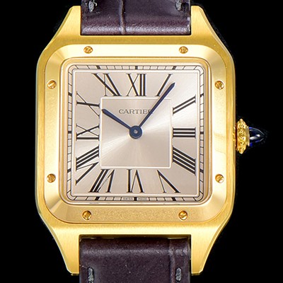 SA급 까르띠에남여공용 산토스 두몽트 쿼츠 커플시계 18K 옐루골드 38미리 43미리/38미리 M/S 실버다이얼 CAR50473 xx