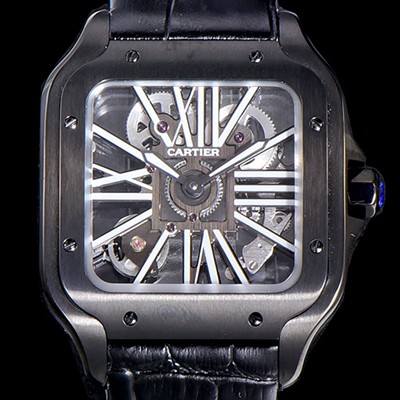 SA급 까르띠에남성용  산토스 더 까르띠에 수동/기계식 라지39.8미리 PVD 코팅 스켈레톤 다이얼 CAR64387 xx