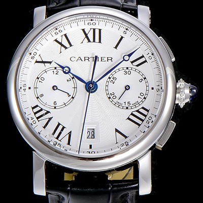 SA급 까르띠에남성용 로톤드 더 까르띠에 크로노그래프 40미리 실버다이얼 CAR37855 xx