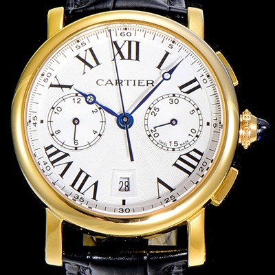 SA급 까르띠에남성용 로톤드 더 까르띠에 크로노그래프 금장 40미리 화이트다이얼 CAR43809 xx