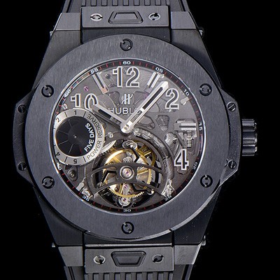 SA급 휴블렛 위블러 빅뱅킹 파워 DLC코팅 세라믹 남성용시게 45.5미리 수동/기계식 투어빌론(뚜르삐옹) 스켈레톤 다이얼 HUB27122 xx