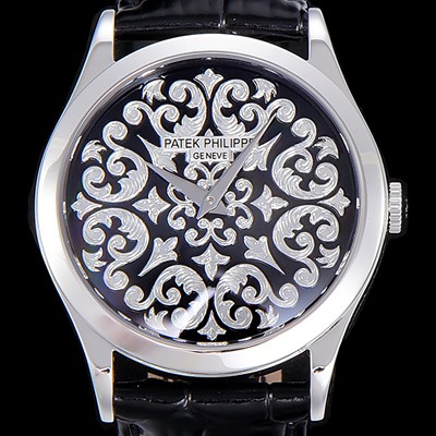 SA급 파텍필립남성용 칼라트라바 인그레이빙 38미리 오토매틱 블랙다이얼 PAT45725 xx