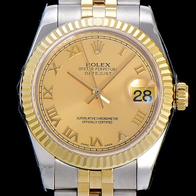 SA급 로렉스여성용 데이져스트 로맨 쥬밸리 31미리 레이디 옐루골드 오토매틱 2836-2 골드다이얼 ROL74304 xx