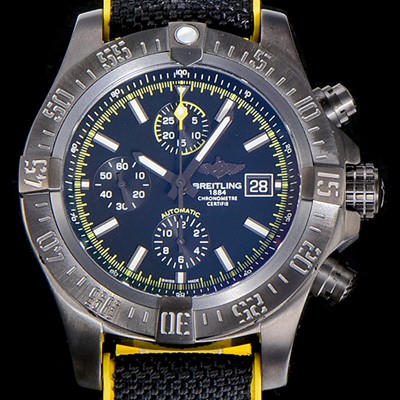 SA급 브라이틀링남성용 어벤져 II 크로노그래프 45미리 PVD 티타늄 코팅 오토매틱 블랙다이얼 BRE66404 xx