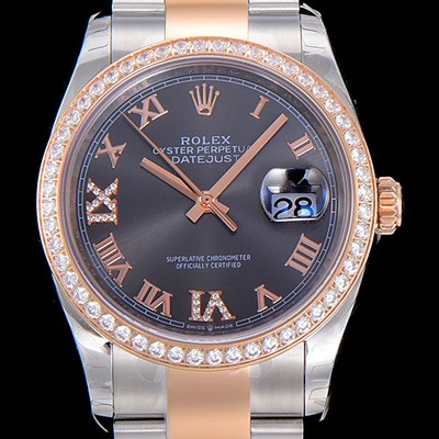SA급 로렉스남성용 데이져스트 오토매틱 36미리 18K 로즈골드 보석/큐빅 그레이다이얼 3235무브 ROL52200 xx