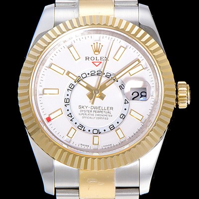 SA급 로렉스남성용 스카이더웰러 오이스터퍼페츄얼 39미리 18K 옐루골드 투톤콤비 오토매틱 화이트다이얼 ROL32445 xx