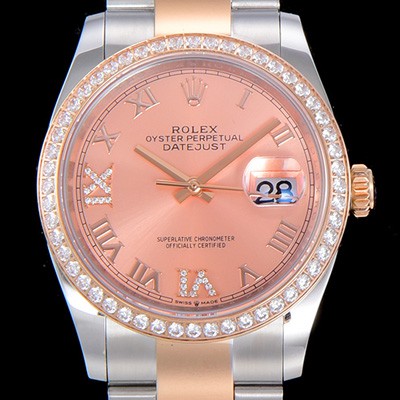 SA급 로렉스여성용 데이져스트 오토매틱 36미리 18K 로즈골드 보석/큐빅 핑크다이얼 3235무브 ROL41801 xx