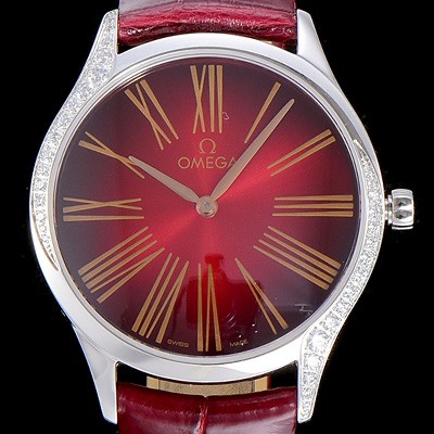 SA급 오메가여성용 드빌 스틸 트레저 다이아몬드 36미리 쿼츠 래드다이얼 OMG70623 xx