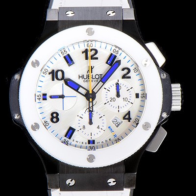 SA급 휴블렛남성용 빅뱅 크로노그래프 44미리 PVD 코팅 세라믹 우레탄 오토매틱 화이트다이얼 HUB47949 xx