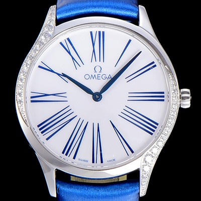 SA급 오메가여성용 드빌 스틸 트레저 금 다이아몬드 36미리 쿼츠 화이트다이얼 OMG10092 xx