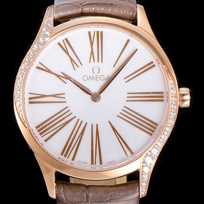 SA급 오메가여성용 드빌 트레저 금장 다이아몬드 36미리 쿼츠 화이트다이얼 OMG26980 xx