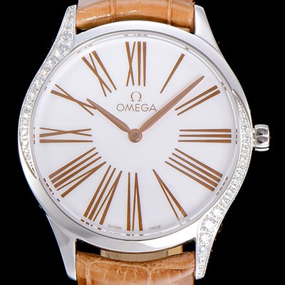 SA급 오메가여성용 드빌 스틸 트레저 다이아몬드 36미리 쿼츠 화이트다이얼 OMG27779 xx