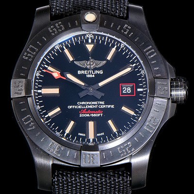 SA급 브라이틀링남성용 어벤져 블랙벌드 44MM DLCTI 오토매틱 블랙다이얼 BRE87407 xx