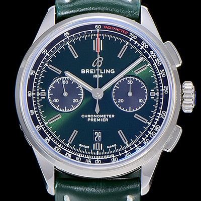 SA급 브라이틀링남성용 프리미에르 01 크로노그래프 오토매틱 42mm 그린 다이얼 BRE51348 xx