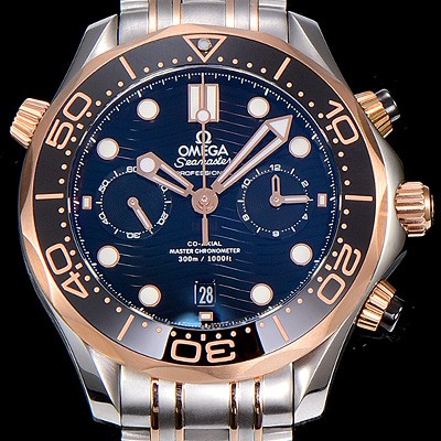 SA급 오메가남성용 씨마스터 다이버 300M 마스터 크로노그래프 로즈골드 44mm 블랙다이얼 OMG83623 xx