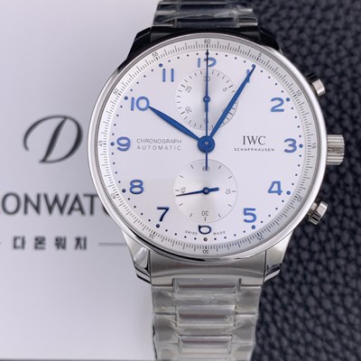 SA급 아이더블유씨 남성용시계 베스트 신형 포르투기즈 IW371617 크로노그래프 오토매틱 ETA7750-2 타입 41mm 메탈줄 화이트 다이얼 iwc64681 xx