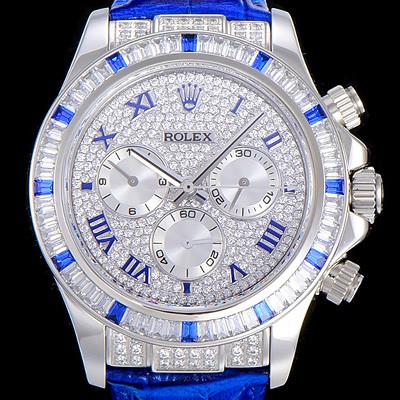 SA급 로렉스 코스모그래프 데이토나 다이아몬드 화이트 다이얼 블루 로마숫자인덱스 오이스터 브레이슬릿 7750-2 오토매틱 무브먼트 ROL20024 xx