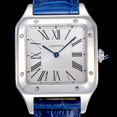 SA급 까르띠에 남여공용 산토스 쿼츠시계 43.5mm M 사이즈 화이트 다이얼 스위스 쿼츠 CAR66931 xx