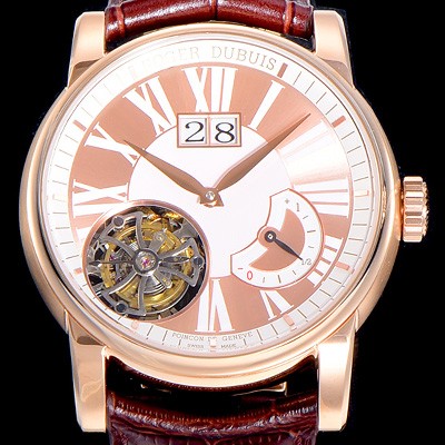 SA급 로져드빌 오마주 플라잉 투어빌론 수동/기계식 18k 로즈골드 45mm 화이트다이얼 ROG63680 xx