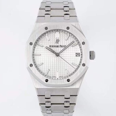 SA급 오데마피게 로얄오크 하이엔드 15500ST.OO.1220ST.04 최신형 Cal.4302 셀프와인딩 무브먼트 41MM 그랜드 파피스리 패턴 실버 다이얼 AUD37310 xx