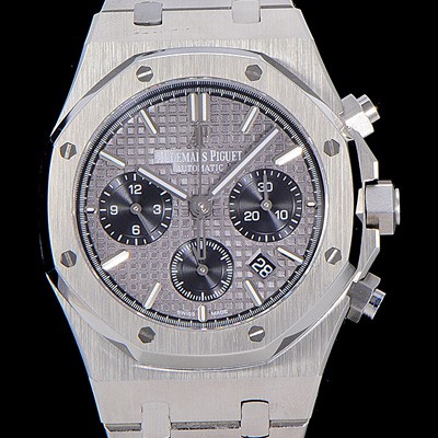 SA급 오데마피게남성용  VIP 한정판매  로얄오크 크로노그래프 41미리 그레이 다이얼 AUD13386 xx