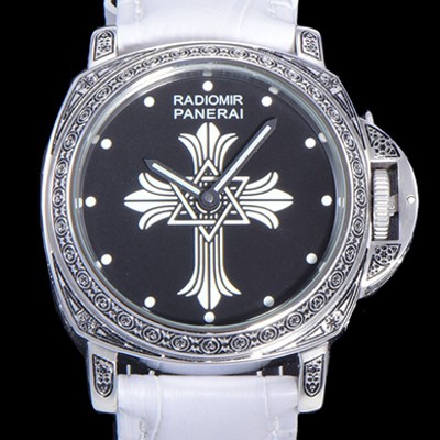 SA급 파네라이 남성용 라디오미르 ETA 6497-2 수동/기계식 무브먼트 44미리 가죽줄 블랙다이얼 PAN73333 xx