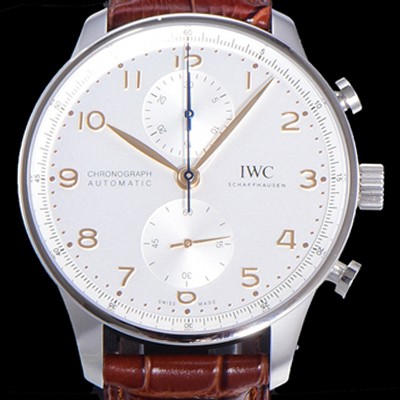 SA급 아이더블유씨 남성용 포르투기즈 IW371604 크로노그래프 오토매틱 Cal.69355 타입 41미리 가죽줄 화이트다이얼 IWC74386 xx