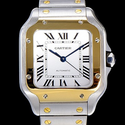 SA급 까르띠에 남성용 산토스 더 까르띠에 W2SA0016 오토매틱 ETA2892-2 금장시계 18K옐루골드 35.1미리 화이트다이얼 CAR11463 xx