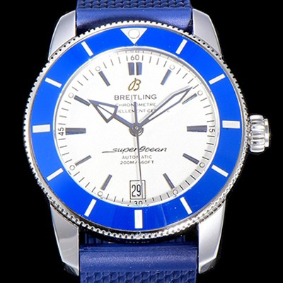 SA급 브라이틀링 남성용 슈퍼오션 해리티지 II 오토매틱 ETA2824-2 타입 42미리 세라믹베젤 러버/우레탄줄 화이트다이얼 BRE75571 xx