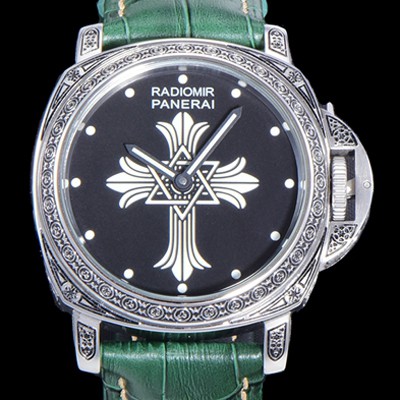 SA급 파네라이 남성용 라디오미르 ETA 6497-2 수동/기계식 무브먼트 44미리 가죽줄 블랙다이얼 PAN73331 xx