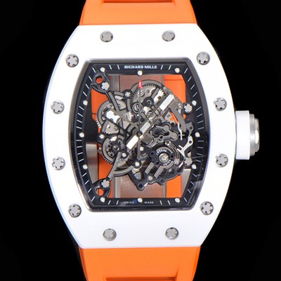 SA급 리차드밀레 남성용 RM055 세라믹 제질 수동형 무브먼트 50미리 러버밴드 스켈레톤 다이얼 RIC73938 xx