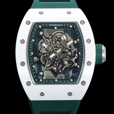 SA급 리차드밀레 남성용 RM055 세라믹 제질 수동형 무브먼트 50미리 러버밴드 스켈레톤 다이얼 RIC73911 xx