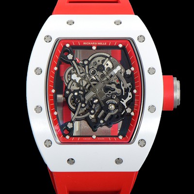 SA급 리차드밀레 남성용 RM055 세라믹 제질 수동형 무브먼트 50미리 러버밴드 스켈레톤 다이얼 RIC73972 xx