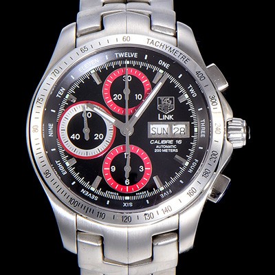 SA급 태그호이어 남성용 링크 시리즈 칼리버 16 크로노그래프 블랙 다이얼 오토매틱 무브먼트 TAG73934 xx