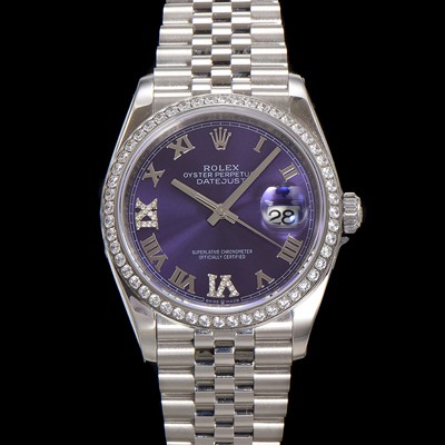 SA급 로렉스 남성용 데이저스트 m126284 로마인덱스 36mm 보석/큐빅 오토매틱 Cal.3235 무브먼트 퍼플 다이얼 rol5359 xx