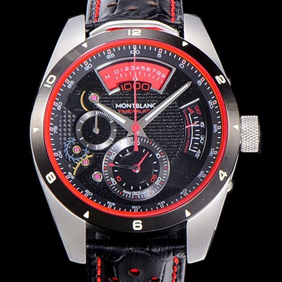 SA급 몽블랑 남성용 타임워커 쿼츠 VK타입 46.4미리 가죽줄 래더스트랩 블랙다이얼 MON71147 xx