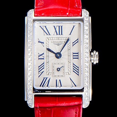 SA급 론진 돌체비타 스텐레스스틸 보석/큐빅 셋팅 쿼츠L178.2 20.8미리 악어가죽 화이트다이얼 CAR11345 xx