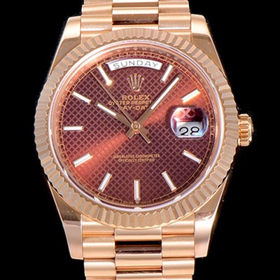 SA급 로렉스 남성용 데이데이트 오토매틱 로즈골드 올금 금장시계 이티애이 2836-2 40미리 브라운다이얼 3열 브레이슬릿 ROL79514 xx