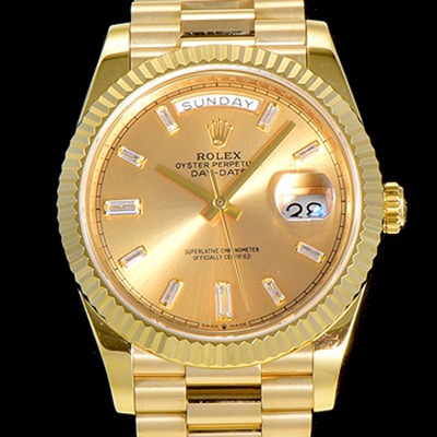 SA급 로렉스 남성용 데이데이트 오토매틱 옐루골드 올금 금장시계 이티애이 2836-2 40미리 골드다이얼 3열 브레이슬릿 ROL79486 xx