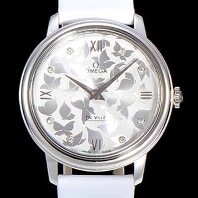 SA급 오메가 여성용 드빌 프레스티지 32.7미리 쿼츠 4061타입 레이디 소가죽줄 화이트다이얼 OMG79479 xx