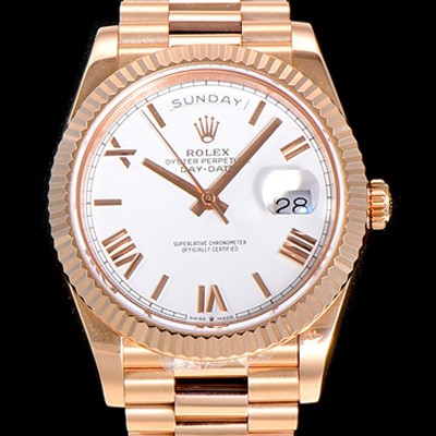 SA급 로렉스 남성용 데이데이트 오토매틱 로즈골드 올금 금장시계 이티애이 2836-2 40미리 화이트다이얼 3열 브레이슬릿 ROL79559 xx