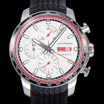 SA급 쇼파드 남성용 밀레 밀리아 GTS 크로노그래프 44미리 오토매틱 A7750-2 우레탄줄 화이트다이얼 CHO73553 xx