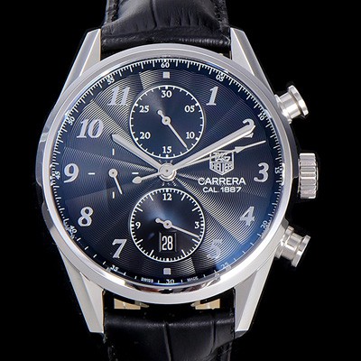 SA급 태그호이어 남성용 까레라 1887 오토매틱 크로노 그래프 블랙 다이얼 TAG73859 xx