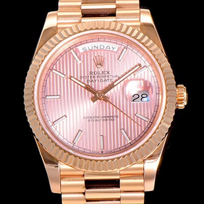 SA급 로렉스 남성용 데이데이트 오토매틱 로즈골드 올금 금장시계 이티애이 2836-2 40미리 핑크다이얼 3열 브레이슬릿 ROL79532 xx