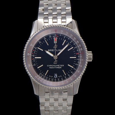 SA급 브라이틀링 남성용 네비타이머 A17325241B1A1 크로노그래프 오토매틱 2824타입 38mm 메탈줄 블랙 다이얼 bre6026 xx