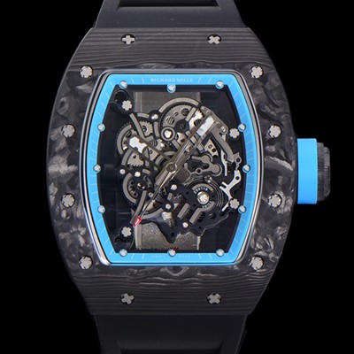 SA급 리차드밀레 남성용 RM055 NTPT 카본케이스 50미리 스켈레톤 다이얼 기계식 수동형 무브먼트 RIC73876 xx